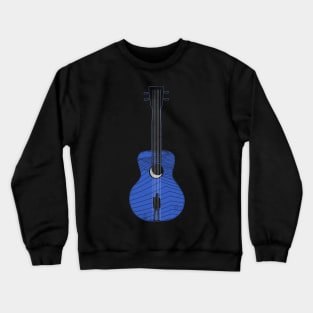 Blues Minimalist Guitar Design with Waves Crewneck Sweatshirt